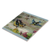 ヴィンテージの鳥が並ぶ雪窯業 タイル (側面)