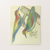 ヴィンテージの鳥が木の枝にとまっている ジグソーパズル (縦)