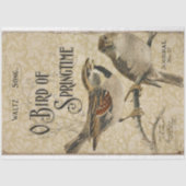 ヴィンテージの鳥とエフェメラのデコパージュ 薄葉紙 (正面)