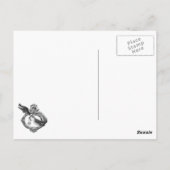 ヴィンテージの鳥とハートのロケットアパレルとギフト ポストカード (裏面)