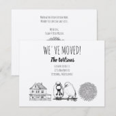 ヴィンテージの鳥と巣のクラフトブラウン 招待状 (正面/裏面)