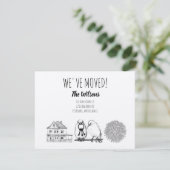 ヴィンテージの鳥と巣のクラフトブラウン 招待状 (スタンド正面)