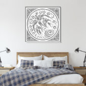 ヴィンテージの鳥と蝶と星 キャンバスプリント (インサイチュ (寝室))