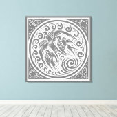 ヴィンテージの鳥と蝶と星 キャンバスプリント (インサイチュ (ウッドフロア))