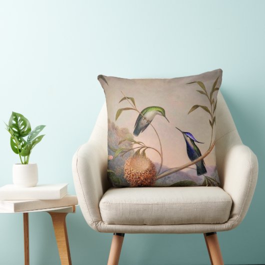 ヴィンテージの鳥のイメージの枕 クッション (椅子)