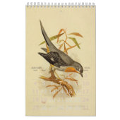 ヴィンテージの鳥のイラストレーションのコレクション カレンダー (1月 2026)