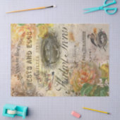 ヴィンテージの鳥のエフエラフランスのデクページ 薄葉紙 (クラフト)