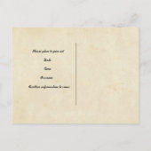 ヴィンテージの鳥のクリーム日付を保存 案内ポストカード (裏面)