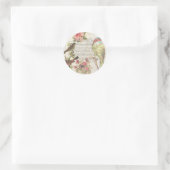 ヴィンテージの鳥のデコパージュ植物学の感謝 ラウンドシール (バッグ)