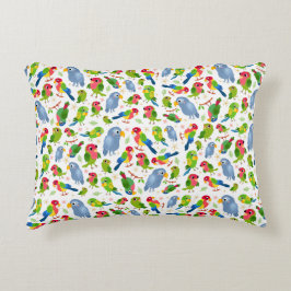 ヴィンテージの鳥のパターンカラフル、インパレーパターン アクセントクッション
