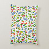 ヴィンテージの鳥のパターンカラフル、インパレーパターン アクセントクッション (裏面(縦))