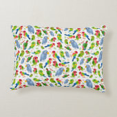 ヴィンテージの鳥のパターンカラフル、インパレーパターン アクセントクッション (裏面)