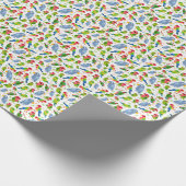 ヴィンテージの鳥のパターンカラフル、インパレーパターン ラッピングペーパー (角)