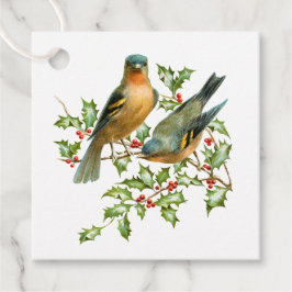 ヴィンテージの鳥のホリーブランチのクリスマスプレゼントラベル フェイバータグ