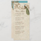 ヴィンテージの鳥のロビンの卵の青、夕食メニューカード メニュー (正面/裏面)