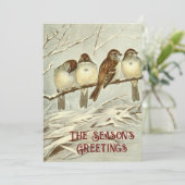 ヴィンテージの鳥の家のスズメ 季節のご挨 シーズンカード (スタンド正面)