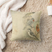 ヴィンテージの鳥の擦り切れたなデザイン クッション (ブランケット)