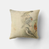 ヴィンテージの鳥の擦り切れたなデザイン クッション (裏面)