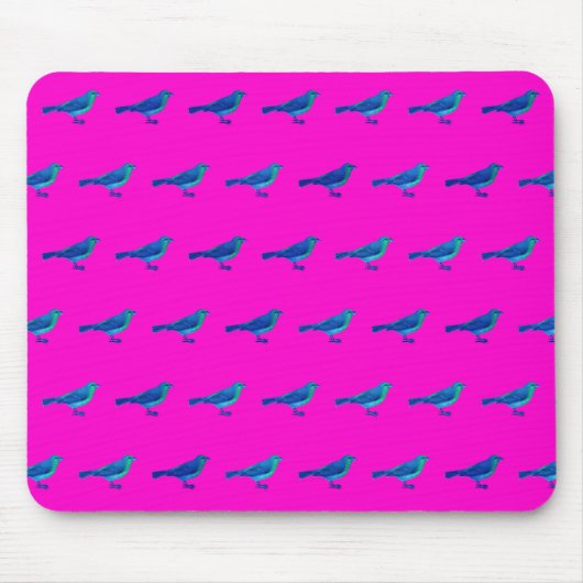 ヴィンテージの鳥パターンが付いているピンクのマウスパッド マウスパッド (正面)