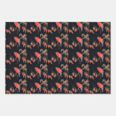 ヴィンテージの鳥画黒 ラッピングペーパーシート (正面)