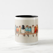 ヴィンテージの鳥 – カラフルレトロ ツートーンマグカップ (中央)