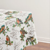 ヴィンテージの鳥、ホリー、クリスマスの挨拶 テーブルクロス (インサイチュ)