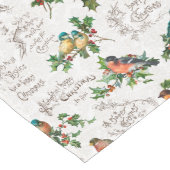 ヴィンテージの鳥、ホリー、クリスマスの挨拶 ロングテーブルランナー (コーナー)