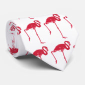 ヴィンテージの鳥、片足を上げたピンクのフラミンゴ ネクタイ (ロール)