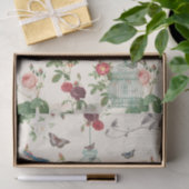 ヴィンテージの鳥、蝶と鳥のデコページ 薄葉紙 (ギフト)