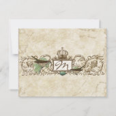 ヴィンテージの鳥、青い卵-結婚式の応答カード 出欠カード (裏面)