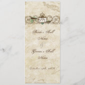 ヴィンテージの鳥、青いE - メニューまたは結婚式の招待状 メニュー (裏面)