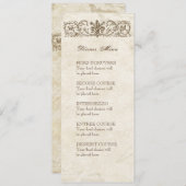 ヴィンテージの鳥、青いE - メニューまたは結婚式の招待状 メニュー (正面/裏面)