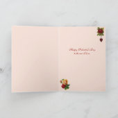 ヴィンテージの鳩およびバラのバレンタインカード シーズンカード (内部)