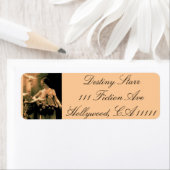 ヴィンテージの鳩を持つ女性 ラベル (インサイチュ)