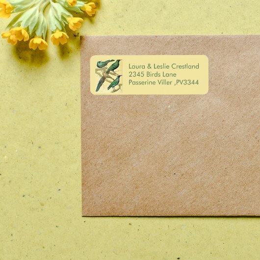 ヴィンテージの鳴き鳥とミナの鳥 ラベル