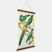 ヴィンテージの鳴き鳥とミナの鳥 吊り下げ型タペストリー (傾斜あり)