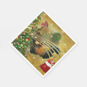 ヴィンテージの鶏がクリスマスキャロルを歌う スタンダードランチョンナプキン (角)