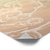 ヴィンテージの鶏が自転車に乗ってエッフェルタワー ポスター (角)