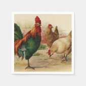 ヴィンテージの鶏とニワトリ任意の目的のナプキン スタンダードカクテルナプキン (正面)
