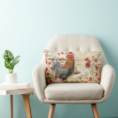 ヴィンテージの鶏とヘンエフェメラ ランバークッション (椅子)