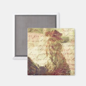 ヴィンテージの鶏と手書き マグネット (正面/裏面)