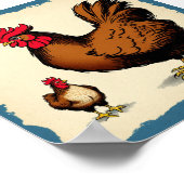 ヴィンテージの鶏と雛のポスター ポスター (角)