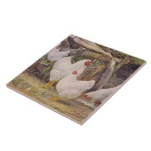 ヴィンテージの鶏と鶏のデコー タイル (側面)