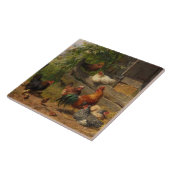 ヴィンテージの鶏と鶏の家の装飾タイル タイル (側面)