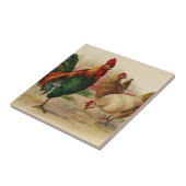 ヴィンテージの鶏と鶏の家の装飾タイル タイル (側面)