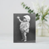 ヴィンテージの鶏のスーツの女の子のイースター衣裳 シーズンポストカード (スタンド正面)