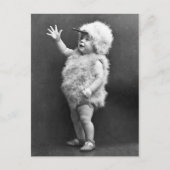 ヴィンテージの鶏のスーツの女の子のイースター衣裳 シーズンポストカード (正面)