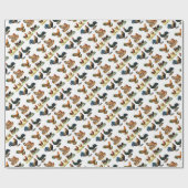 ヴィンテージの鶏のデザイン ラッピングペーパー (フラット)