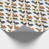 ヴィンテージの鶏のデザイン ラッピングペーパー (角)