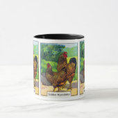 ヴィンテージの鶏のプリント マグカップ (中央)